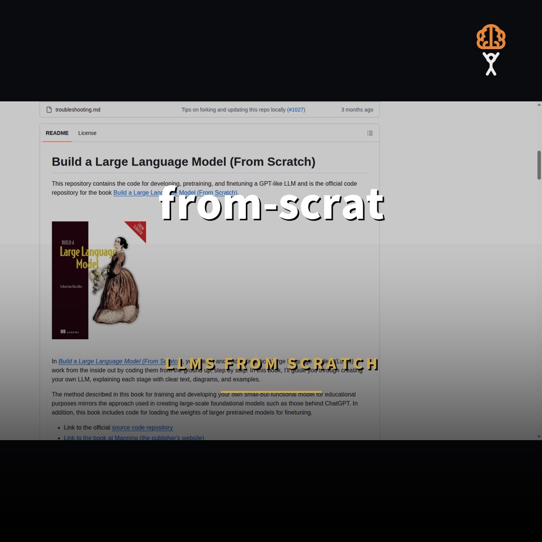 10萬星開源項目：LLMs-from-scratch 從零實作大語言模型完整指南
