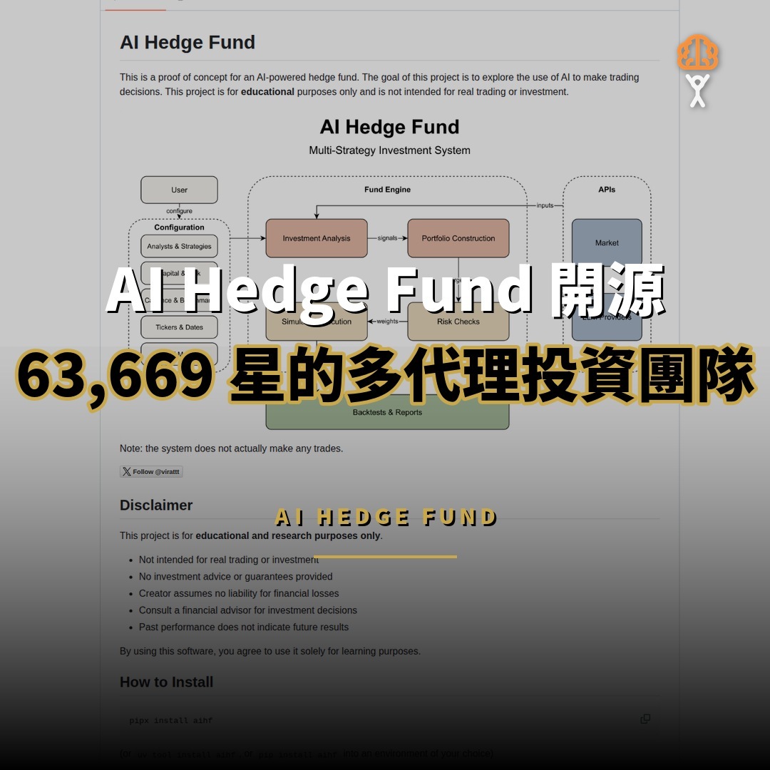 AI Hedge Fund 開源：63,669 星的多代理投資團隊