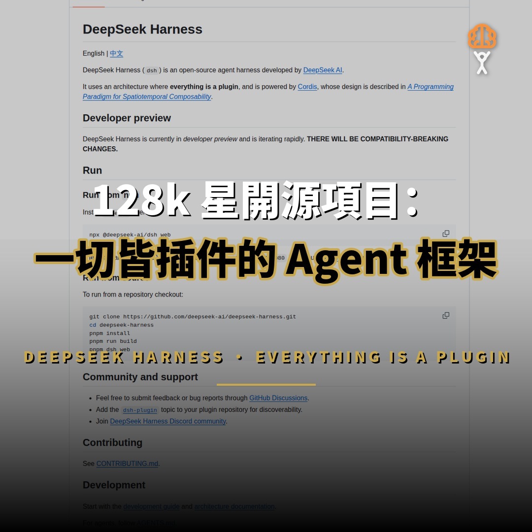 128k 星開源項目：DeepSeek Harness 一切皆插件的 Agent 框架