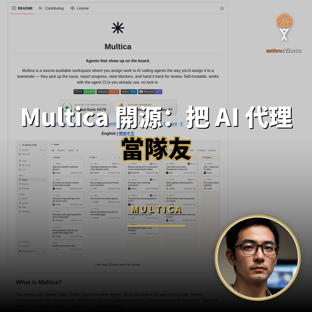 Multica 開源：把 AI 代理當隊友